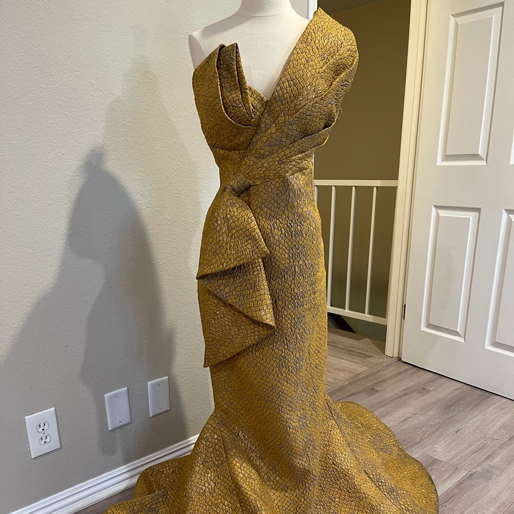 Fouad Sarkis Couture Mustard Gown